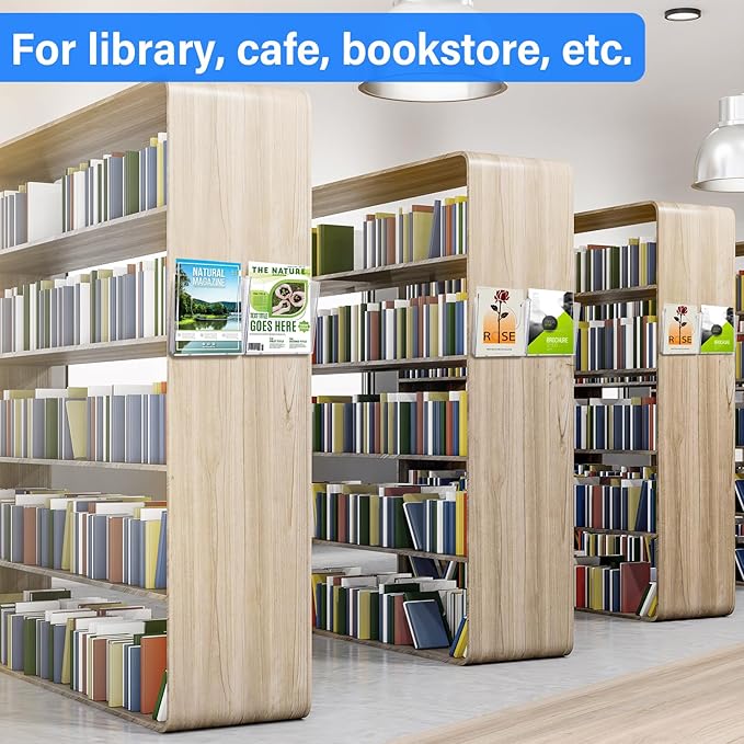 Ripeng 12 Pack Brochure Holder Wall Mount 6 x 9 Inch Clear Flyer Holder Magazine Pamphlet Display Stand Acrylic Wall Organizer Plastic Wall File Holder for Literature Mail Paper Document Rack Display