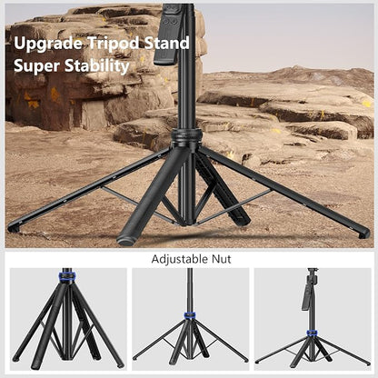 Auto Face Tracking Selfie Stick Tripod for iPhone with Light 360 Rotation 63" Phone Camera Tripod Stand Follows Your Movement with Remote for Content Creator Vlog Live Stream Video Recording