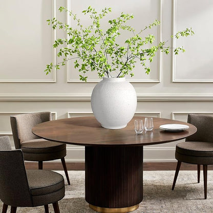 White Ceramic Large Vase - 11 Inch Round Modern Ceramic Vases,Tall Vase for Decor Living Room Table Decor and Festive Home Interiors