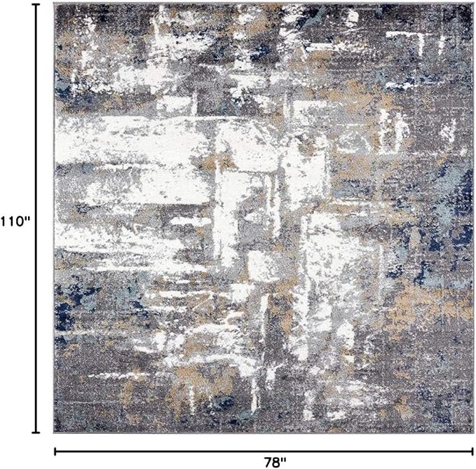 LUXE WEAVERS Hampstead Abstract Collection Gray 6x9 Area Rug 49
