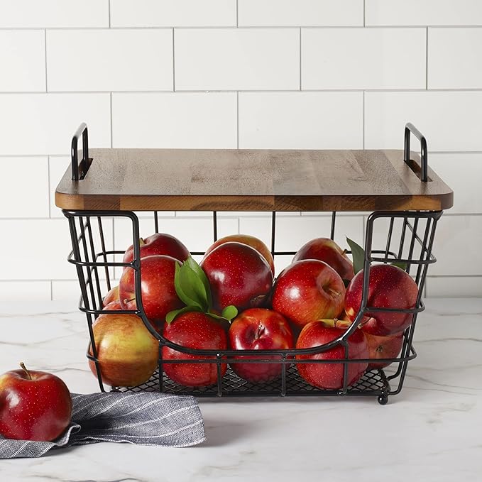 Gourmet Basics by Mikasa Madam Metal Stacking Nesting Rectangular Basket