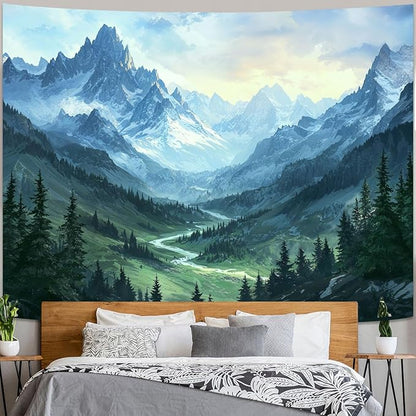 kampdream Landscape Tapestry, Scenery Art Wall Tapestries, Nature Wall Decor for Bedroom Living Room Backdrop Fantasy Mountain 36×48 inches