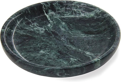 Small Natural Marble Jewelry Tray Key Plate Holder Dish Trinket Decor Catch All Bowl for Ring Earring Stone Gift for Women Daugther,Verde Alpi Green