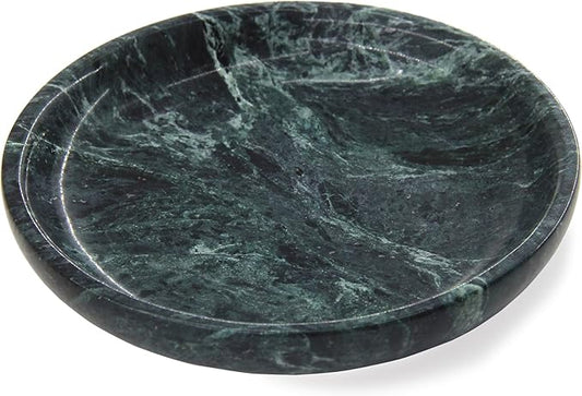 Small Natural Marble Jewelry Tray Key Plate Holder Dish Trinket Decor Catch All Bowl for Ring Earring Stone Gift for Women Daugther,Verde Alpi Green