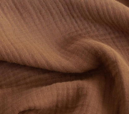 FOSSA Muslin Blanket with Fringe - 4-Layer 100% Cotton Gauze Super Soft & Breathable Throw -Lightweight Decorative Cooling Blanket for Bed, Sofa, Office (Dark Orange, King (104" × 90"))