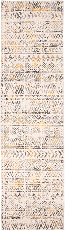 Rugshop Geometric Boho Perfect for high Traffic Areas of Your Living Room,Bedroom,Home Office,Kitchen Runner Rug 2' x 7' Yellow