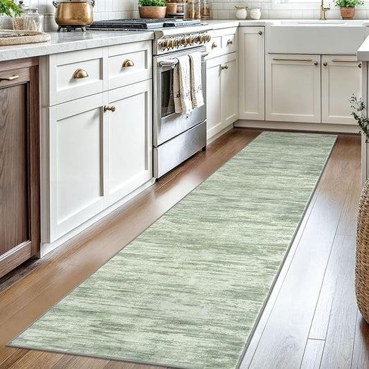 2x8 Modern Abstract Runner Rug for Hallways, Lime Green Super Soft Hallway Decor Kitchen Rugs with Non-Slip, Non-Shedding Washable Rug for Entryway Bedroom Indoor