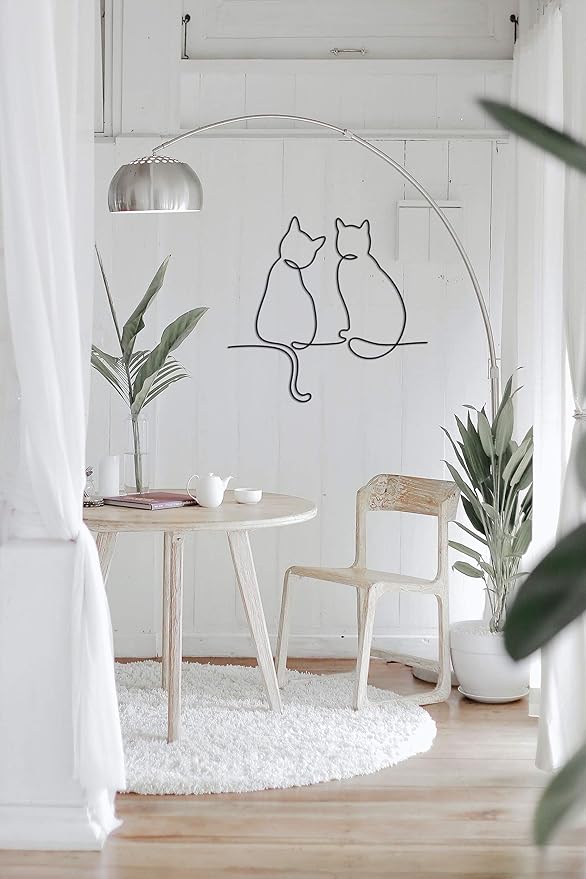 Matani Metal Dog Wall Art | Metal Decor | Minimalist Room & Living Room Wall Decor (Sleeping Labrador, Cats)