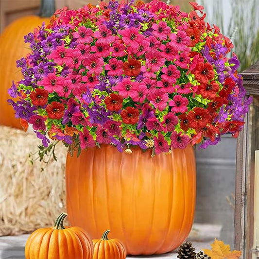 10 Bundles Spring Artificial Flowers for Outdoor,UV Resistant Fade Proof Outdoor Fake Flowers, No Maintenance Needed for Porch, Yard, Garden Decor-Fully Enjoy Your Free Time