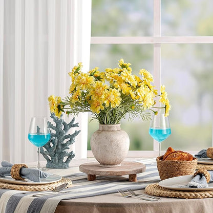 Ceramic Flower Vase, 6.7 Inch White Rustic Farmhouse Decorative Vase Pottery Pampas Grass Vases for Home Decor Table Living Room Entryway Mantel Bookshelf Bedroom Bathroom Kitchen - Rustic White