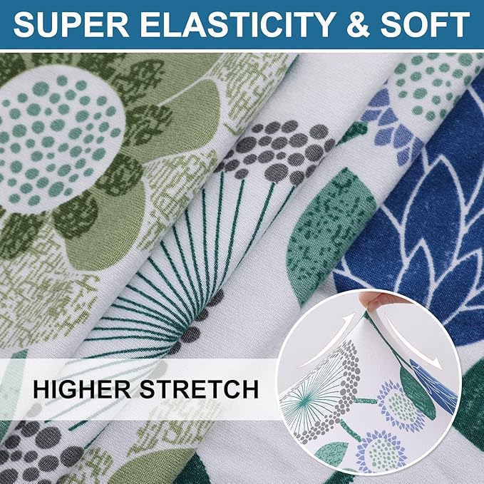 Smiry Printed Couch Cushion Covers, Stretch Soft Couch Covers for Sofa, Washable Non-Slip Sofa Slipcover Furniture Protector for Indoor and Outdoor (Backrest M, Light Green)