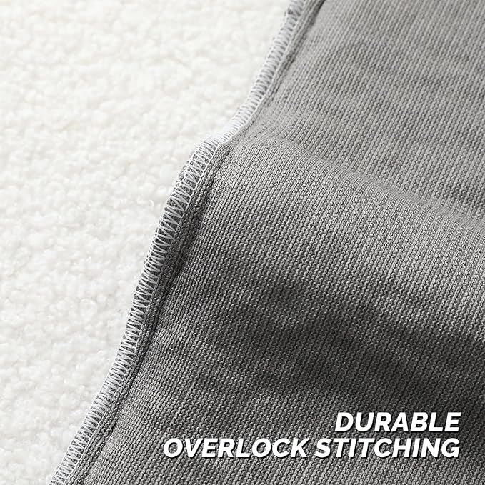 FUTEI Charcoal Throw Pillow Covers 22x22 Inch Set of 2,Furry Faux Fur Teddy Boucle Textured Cushion Covers,Soft Fluffy Decorative Pillow Case,Home Decor for Couch Bed Living Room Office Car
