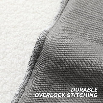 FUTEI Charcoal Throw Pillow Covers 24x24 Inch Set of 2,Furry Faux Fur Teddy Boucle Textured Cushion Covers,Soft Fluffy European Pillow Shams,Home Decor for Couch Bed Living Room Office Car