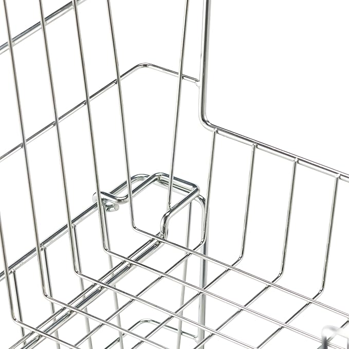 TRINITY 2-Pack Stackable Metal Wire Storage Baskets With Handles, EcoStorage Chrome, 11 Inches