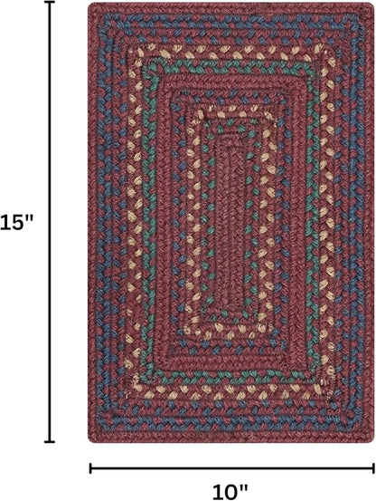 Homespice Jamestown Jute Braided Placemats for Table, Set of 4-10x15, Rectangle, Burgundy - Vibrant Colors, Durable, Easy to Clean and Protects Furniture