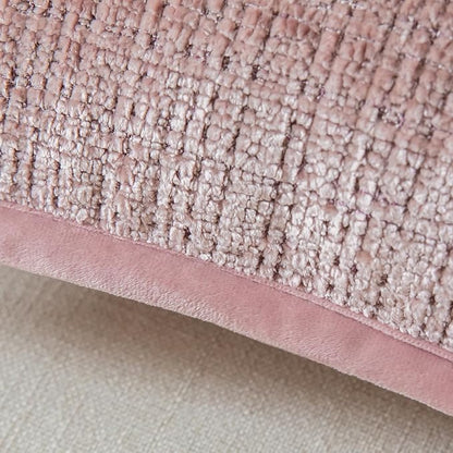 Yaertun Pack of 2 Chenille Textured Decorative Throw Pillow Covers Accent Solid Cushion Cover Soft Cozy Pillow Case with Velvet Back for Couch Sofa Bed Living Room 20x20 Inch Dusty Pink