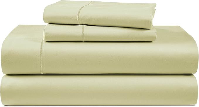 100% Egyptian Cotton Queen Bed Sheet Set – 4 Piece Queen Sheets Set, Breathable & Fade Resistant, Silky Sateen Weave for Winter Comfort, Ultra-Soft Hotel Luxury Bedding with 15" Deep Pocket - Seafoam