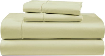 100% Egyptian Cotton Queen Bed Sheet Set – 4 Piece Queen Sheets Set, Breathable & Fade Resistant, Silky Sateen Weave for Winter Comfort, Ultra-Soft Hotel Luxury Bedding with 15" Deep Pocket - Seafoam