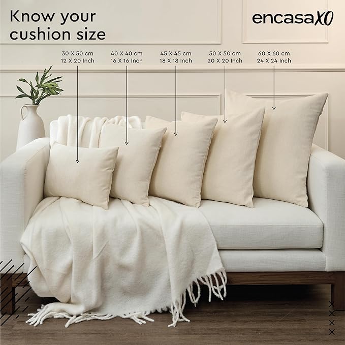 Encasa XO Velvet Throw Pillow Covers 22x22 in (55x55 cm) - Pale Lime - No Inserts, Pack of 2 Cases | Solid Plain Dyed Soft & Smooth, Square Decorative Cushion Covers for Living & Bedroom