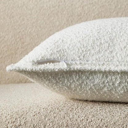 JUSPURBET White Decorative Pillow Covers 26x26 Set of 2 Throw Pillow Covers for Couch Sofa Bed Cozy Boucle Textured Cushion Covers Cases with Hidden Zipper for Living Room Home Decor