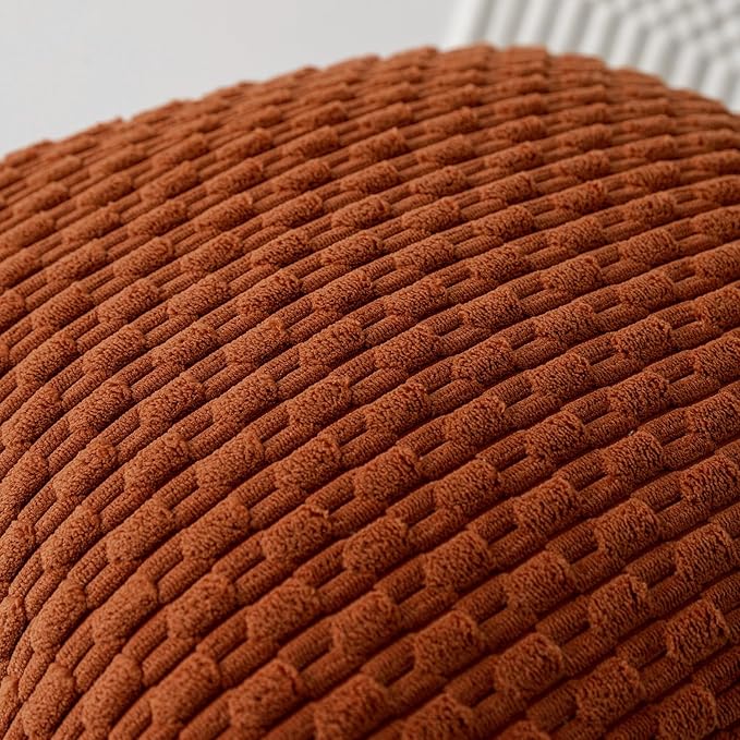 Kevin Textile Fall Throw Pillow Covers Soft Corduroy Decorative Set of 2 Boho Striped Pillow Covers Pillowcases Farmhouse Home Decor for Couch Bed Sofa Living Room 12x20 Inch Rust Brown