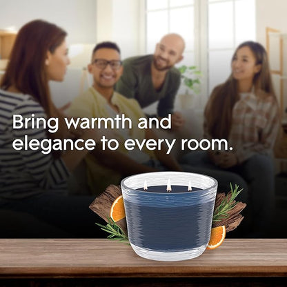 Glade 3-Wick Scented Candle Jar, Smooth Bourbon & Oak, Air Freshener Infused with Essential Oils, 6.8 Oz, 3 Count