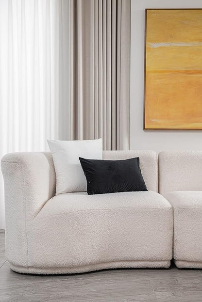 Decorative Pillow Cases 24x24 White: 2 Pack Cozy Soft Velvet Square Throw Pillow Covers for Farmhouse Home Decor