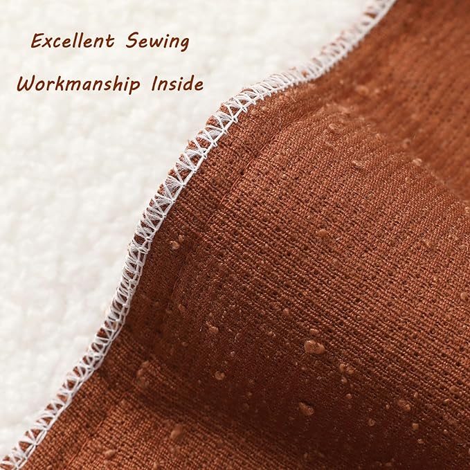 FUTEI Pack of 2 Rust Decorative Throw Pillow Covers 20x20 Inch Soft Cozy Solid Boucle Textured Cushion Case,Modern Home Decor for Couch Bed Living Room