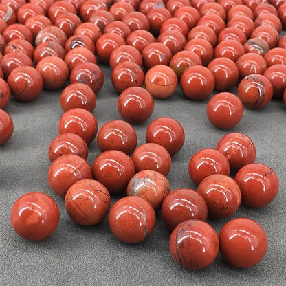 5-6CM/1.97-2.36inch Magical Natural Red Jasper Stone Ball Quartz Crystal Mineral Reiki Treatment Home Office Degaussing Decoration Collection Gem(Red Jasper, 50-60mm)
