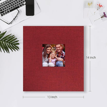 Mublalbum Photo Album 4x6 1000 Photos Linen Cover Large Picture Book Holds Horizontal and Vertical Pockets for Wedding Family Anniversary and Baby (Red)