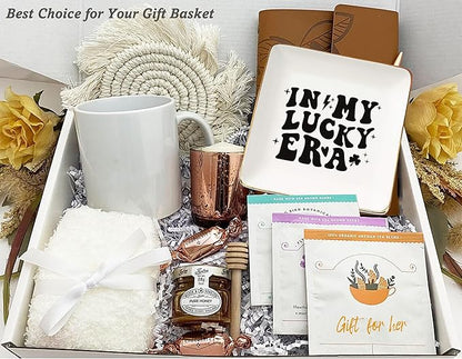 NZY Birthday Christmas Gifts for Best Friend,Sister,Bestie,Shamrock Lucky Charm Gifts-Pride Shamrock-St. Patricks Day Presents-Ceramic Jewelry Tray Trinket Holder Ring Dish-In My Lucky Era