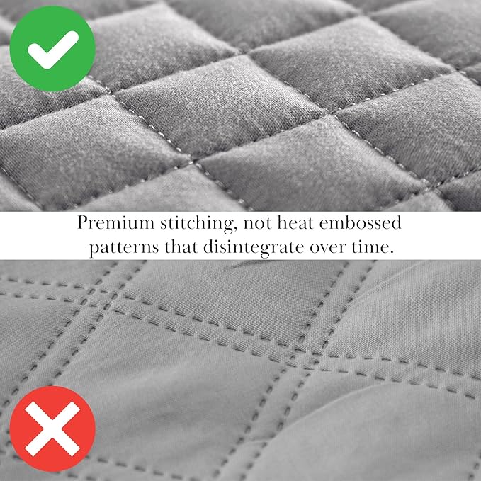 Southshore Fine Living, Inc. Summer Bedspreads Queen Size Quilts with Shams, Lightweight Full Bedding Set, Pet Hair Resistant Quilt Coverlet Queen Size/Full Bedspread with 2 Pillow Shams, Steel Grey