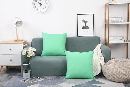 TangDepot Handmade Decorative Solid 100% Cotton Canvas Throw Pillow Covers/Cushion Covers, 45 Colors Available - (16" x 16" , Mint Green, 1 Count (Pack of 1))