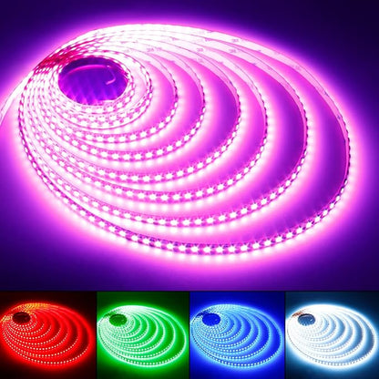 JOYLIT Super Bright RGB LED Strip Lights 16.4ft, UL Listed 24V SMD 4040 120LEDs/M High Density Multi Color Changing Light Strips 90W Adhesive Tape Light for Club, Bar, Entertainment (Only LED Strip)