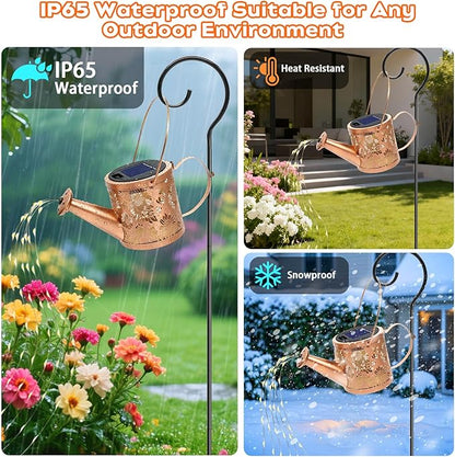 Solar Watering Can Lights, Sunflower Decorative Hanging Lantern Solar Lights Outdoor Waterproof, Gifts for Mom Women Grandma Birthday, Retro Metal Garden Decor for Outside Yard Patio Pathway Lawn