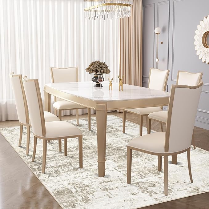 5x7 Area Rugs for Living Room, Washable Modern Abstract Large Area Rug Neutral Soft Non Slip Kids Rug Stain Resistant Indoor Carpet for Bedroom Nursery Dining Room Home Office(BeigeBrown, 5'x7')
