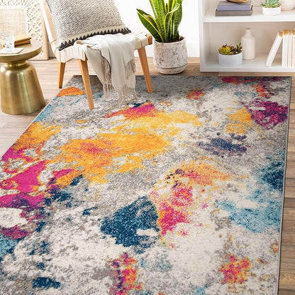 Rugshop Sky Collection Modern Abstract Area Rug 4' x 6' Multi
