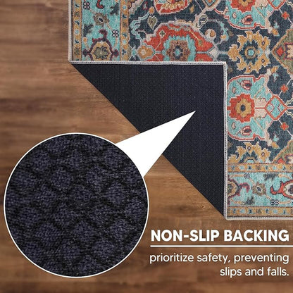 Keen Home Design 3x5 Rug - Machine Washable Entry Rug with Non-Slip Backing, Ideal for Enteryway, Kitchen, Bathroom, Laundry Room - Vintage, Easy Clean, Durable, Low Pile Rug - (3' x 5')