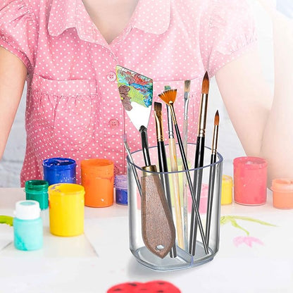 Acrimet Jumbo Pencil Holder, Pen Cup, Caddy Super-Sized Desktop Organizer for Students, Artists and Professionals (Plastic) (Clear Crystal Color)
