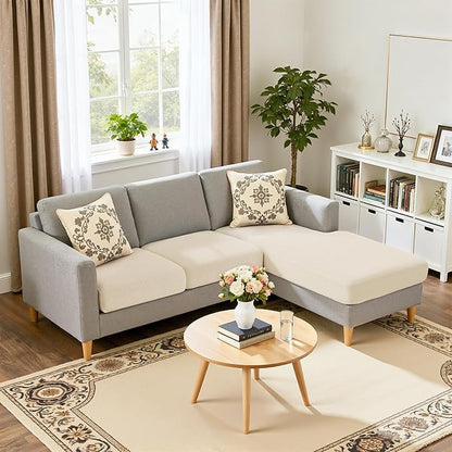 Hokway Chaise Cover Set Individual Couch Cushion Slipcovers Reversible Cushion Protector for L-Shape Sofa