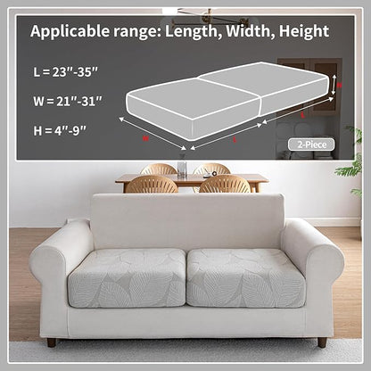 Couch Covers for Sectional Sofa, Washable Stretch Soft Sofa Cushion Covers L Shape Sofa Slipcovers Anti Slip Furniture Decor Protector for Pets (2 Seaters Covers,Light Gray)