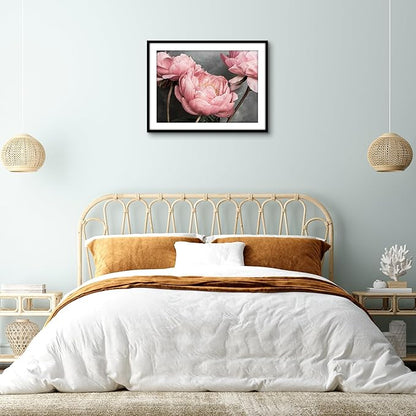 Americanflat 24x32 Poster Frame with Polished Plexiglass - Use as 20x28 Frame with Mat or Display 24x32 Photo Without Mat - Streamline Collection - Thin Border Picture Frames for Wall - Black