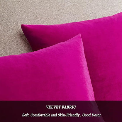 GIGIZAZA Pillow Covers 20x20 Velvet Decorative Pillows Sofa Couch Throw Pillow Covers Hot Pink Pack of 2 Cushion Covers