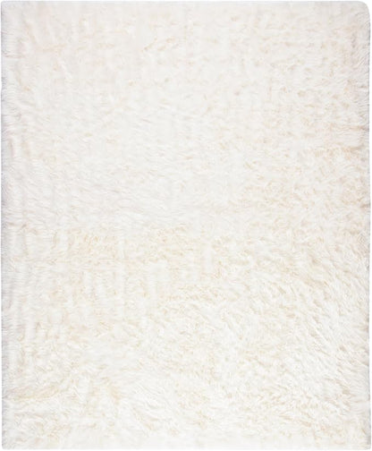 SAFAVIEH Faux Sheep Skin Collection 9' x 12' Ivory FSS235A Silken Glam 2.35-inch Thick Area Rug