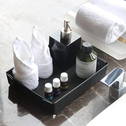 CASIRENA Father's Day Gifts Faux Leather Valet Tray Organizer for Men - Catch-All Tray for Entryway Table Key, Wallet, Watch, Coin Change, Phone, Dresser EDC Dump Jewelry, Bedside Nightstand Desk-top
