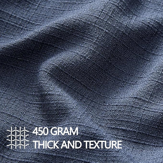 MIULEE Euro Sham Pillow Covers for Bed 26x26, 2 Pack Navy Blue Thick & Textured Decorative Throw Pillow Covers, Neutral Linen Cushion Cases, Modern Farmhouse Home Decor, No Filling