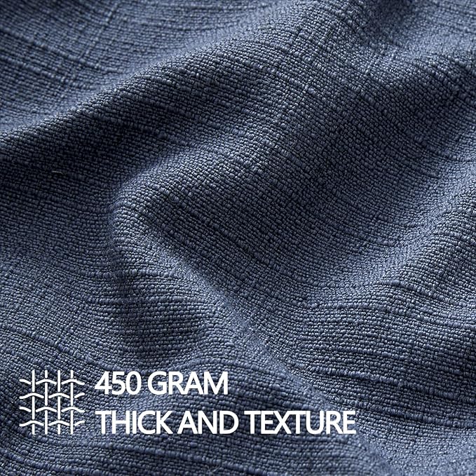 MIULEE Euro Sham Pillow Covers for Bed 24x24, 2 Pack Navy Blue Thick & Textured Decorative Throw Pillow Covers, Neutral Linen Cushion Cases, Modern Farmhouse Home Decor, No Filling