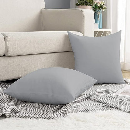 Upgrade Your Bedding Experience with The Made of 100% Cotton Euro Shams 2 Pack Cushion Cover 32"x 32" Size fits Decorative Cover. Envelope Closure Silver