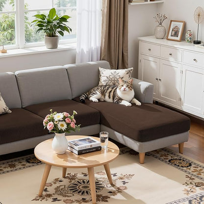 Hokway Chaise Cover Set Individual Couch Cushion Slipcovers Reversible Cushion Protector for L-Shape Sofa