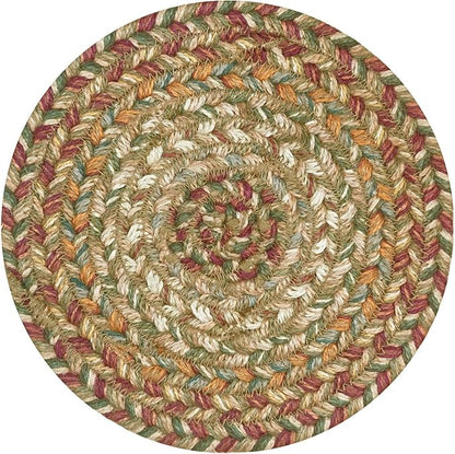 Homespice Harvest Jute Braided Kitchen Trivets for Hot Dishes, Warm Country Decor, Set of 6, Multicolor 8" Round Heat Resistant Mat - Rich Colors, Easy to Clean, Durable and Protects Furniture